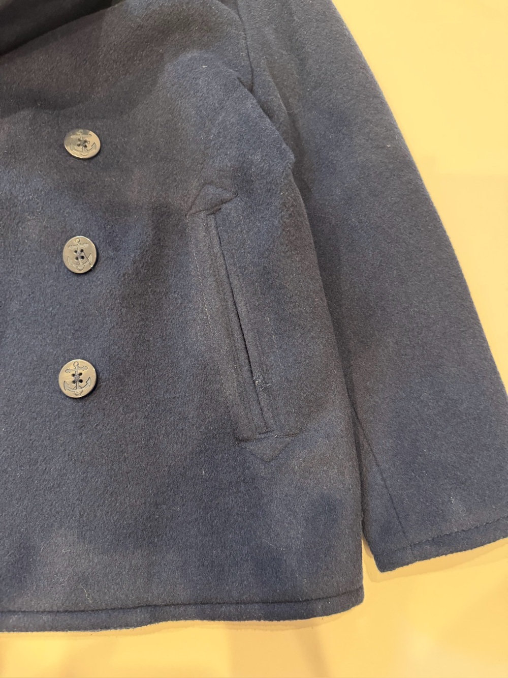 GAP Boys Navy Double-Breasted Pea Coat - Picture 4 of 4